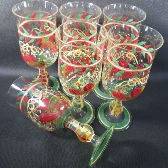 Set of 6 Hand Painted Poco Grande Piña Colada Glasses - Picture 7 of 7